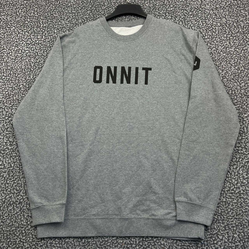 Onnit Sweatshirt Men Extra Large Gray Pullover Long Sleeve Crew Neck Outdoor XL